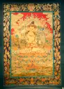 Golden Manjushri Thangka – Wisdom Surrounded by Dragons
