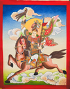 King Gesar of Ling Thangka – Warrior on Wind Horse – Swift Protection in All Directions